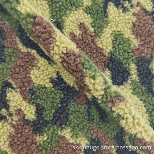 Polyester Camouflage Micro dicker Teddybär Sherpa -Stoff